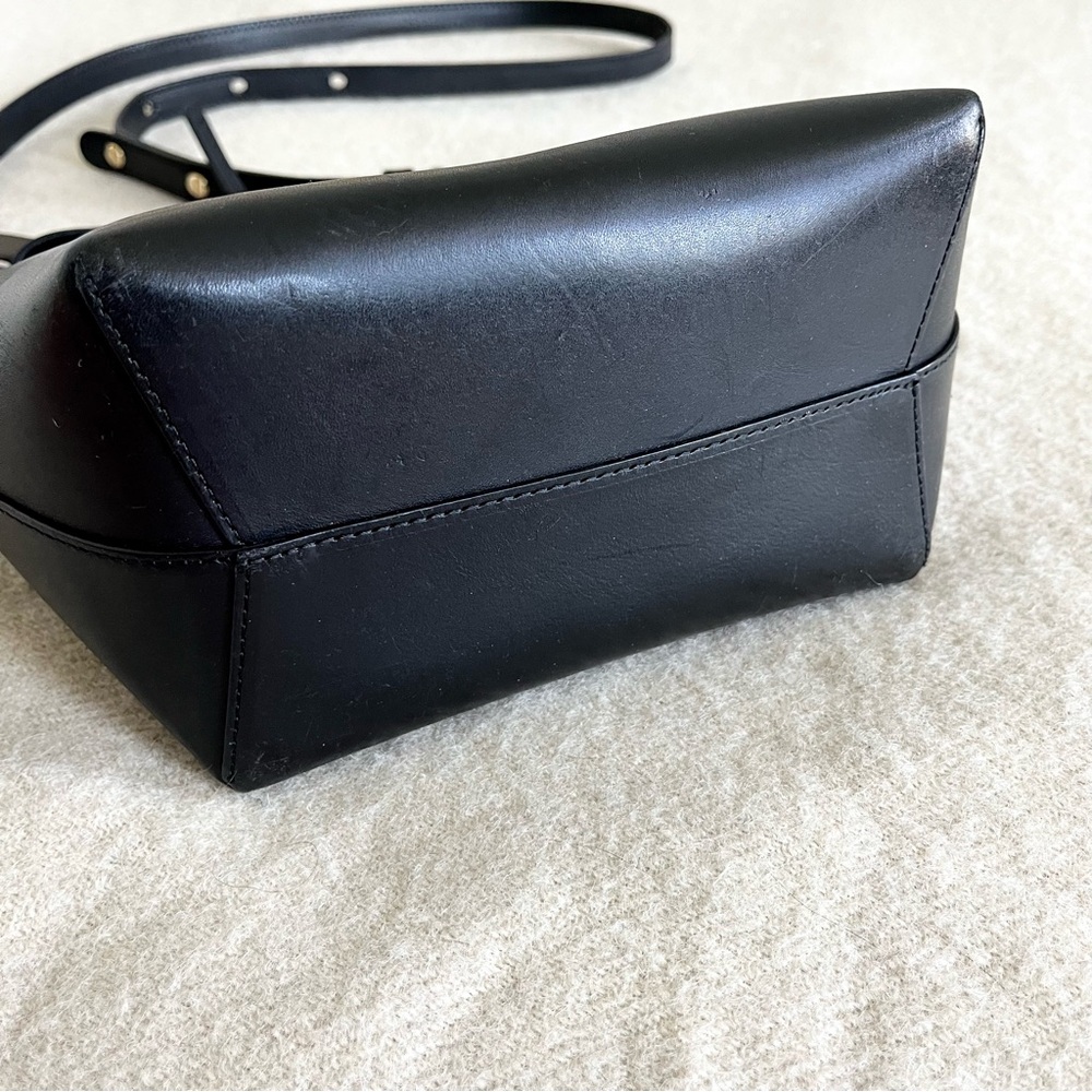 Mansur Gavriel Black Mini Leather Drawstring Bucket Crossbody - Picture 5 of 13